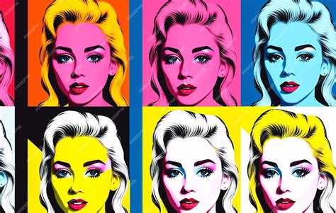 Premium Photo Beautiful Woman Face In Pop Art Style