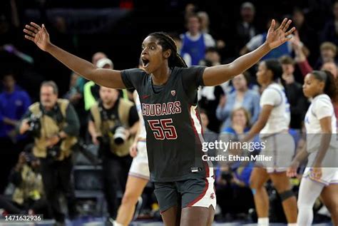 Bella Murekatete Of The Washington State Cougars Runs Down The Court