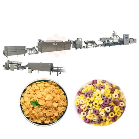 Breakfast Cereal Cornflakes Twin Screw Extruder Corn Flakes Production