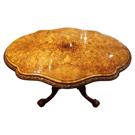 Vintage Burr Walnut Marquetry Dining Table At Stdibs