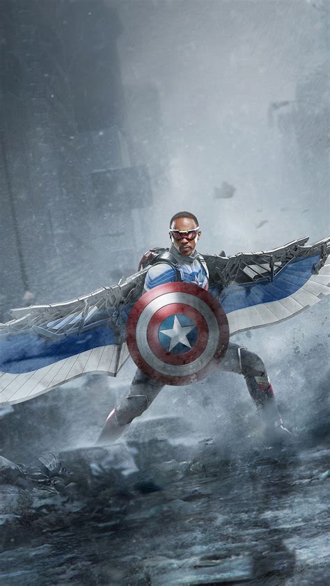 Captain America Wallpaper 4K, Falcon, Shield, Marvel Comics