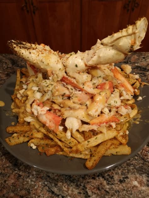 Homemade King Crab Leg Fries With An Old Bay Cream Cheese Sauce R