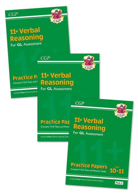 11 Gl Verbal Reasoning Practice Paper 3 Pack Bundle For Ages 10 11