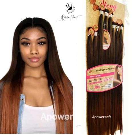 Cabelo Orgânico Similiar ao Cabelo Humano Liso 70 cm Weng Shopee Brasil