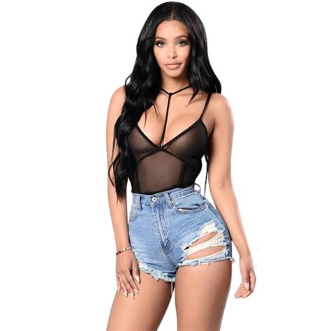 Women Sexy Basic Bodysuits Mesh Lingerie Lace Floral Babydoll G String