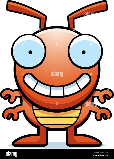 A cartoon little orange bug standing and smiling Stock Vector Image ...