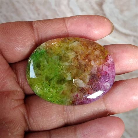 Natural Rainbow Solar Quartz Cabochons X Mm Cts B Etsy Uk