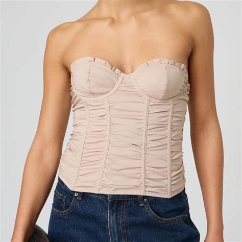 Glassons Ruched Corset Nude Never Worn Comes With Depop