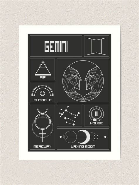 An Art Print With Geometric Shapes And Symbols