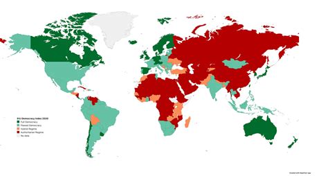 2020 Democracy Index From The Economist Intelligence Unit Eiu Mapporn