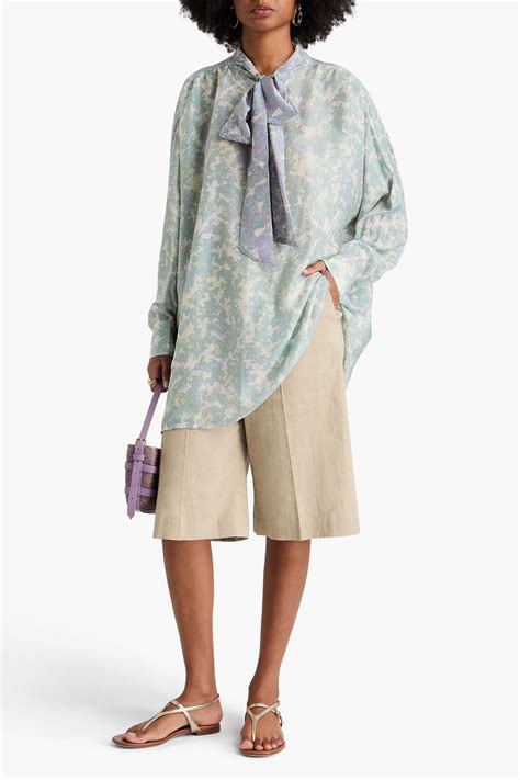 Yvonne S Pussy Bow Printed Silk Blouse The Outnet