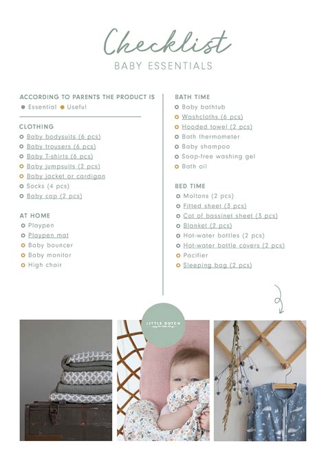 Checklist baby essentials - Little Dutch