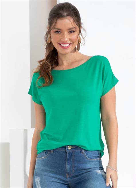 Blusa Com Mangas Curtas Verde Quintess