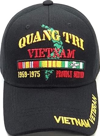 Amazon Quang Tri Vietnam Veteran Proudly Served Mens Cap Black