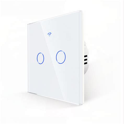 WiFi Сенсорный выключатель 2 линии, белый RF 433Mhz Smart Home умный ...