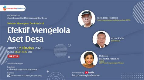 Webinar Masterplan Desa Seri 14 “efektif Mengelola Aset Desa