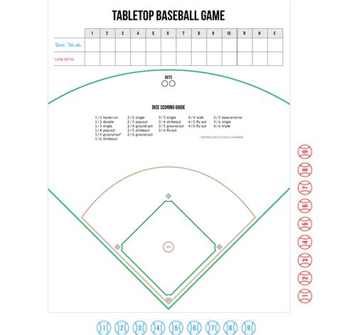 Baseball Dice Game Printable Printable Word Searches