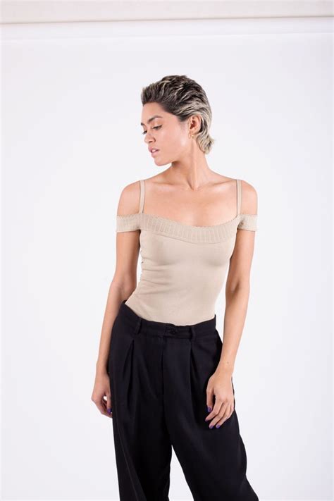 AZZEDINE ALAÏA Spring Vintage Scalloped Nude Bod Gem