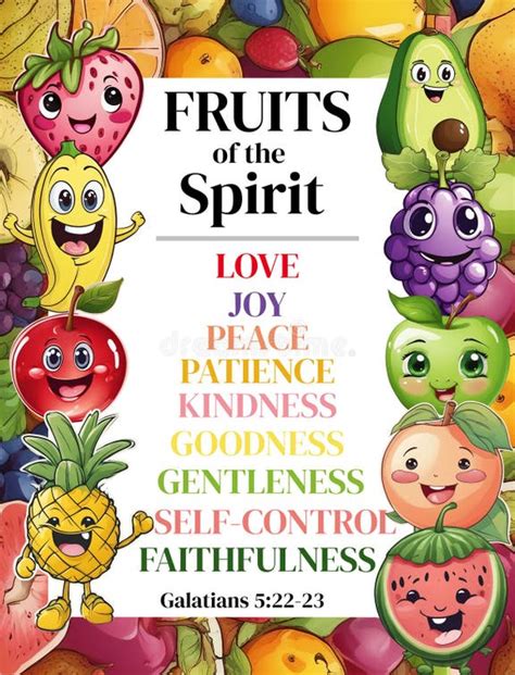 Christian Fruits of the Spirit Stock Illustration - Illustration of ...