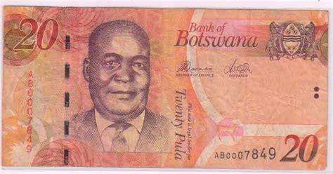 Botswana 20 Pula 2002 Used Currency Note Kb Coins And Currencies