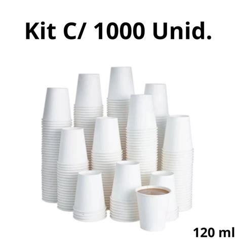 Copo Descart Vel De Papel Kit C Un Biodegrad Vel Caf Ch Ml