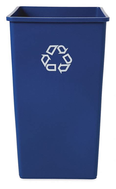 Rubbermaid Commercial Products 50 Gal Square Recycling Can Plastic