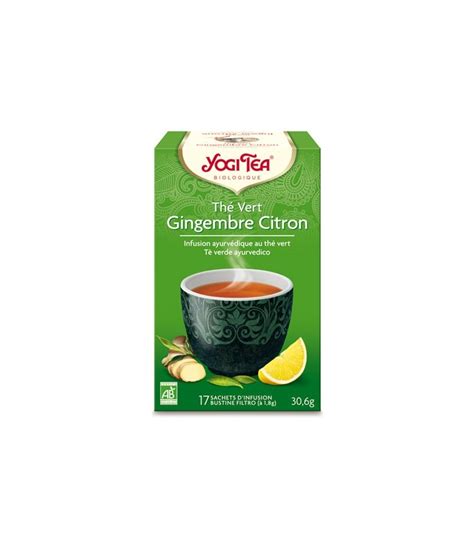 Thé vert au gingembre citron BIO 17 sachets Yogi Tea