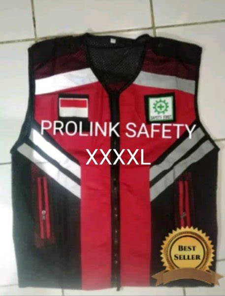 Jual Rompi Safety Jumbo Big Size Xxxl Xxxxl Merah Hita Free Logo K