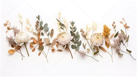 Floral Texture Dried Flowers Arrangement With Beige Peony Powerpoint ...