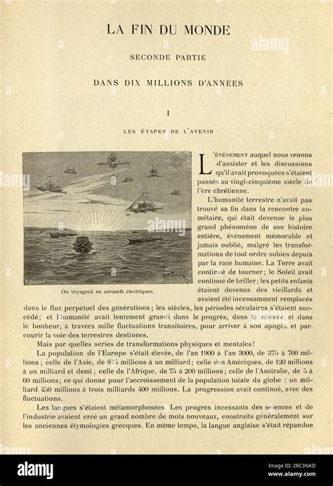 Página de una historia de ciencia ficción victoriana francesa El fin