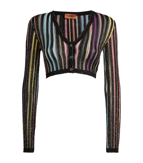 Missoni Multi Sequin Embellished Cropped Cardigan Harrods UK