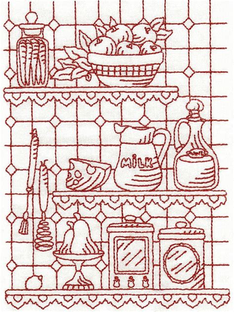 Old Kitchen Redwork Limited Edition Oregonpatchworks Redwork