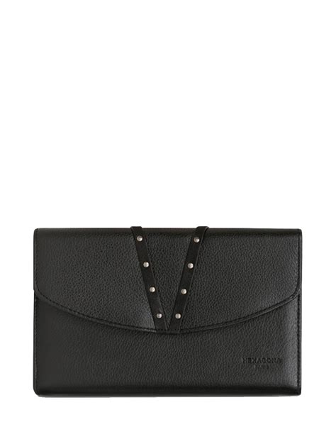 Compagnon Hexagona Cuir Noir Pallas Cuir