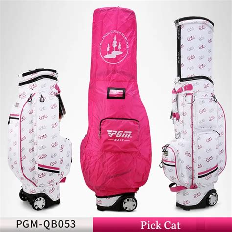 Pgm Qb053 Womens Professional Pink Golf Standard Ball Bag Multifunctional Telescopic Golf Bag