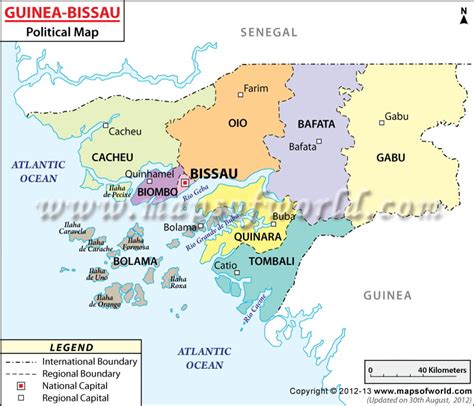 Political Map Of Guinea Bissau