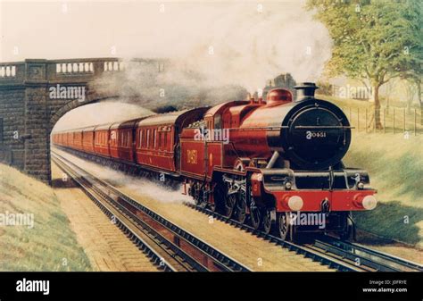 London Midland And Scottish Railway Lms Scotch Express Up Train