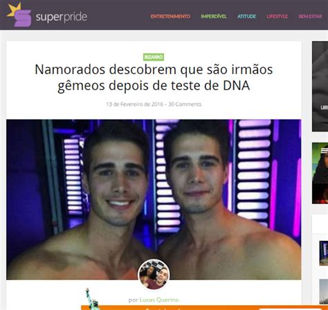 Notícia sobre suposto casal gay que descobriram ser irmãos gêmeos é falsa Gay1