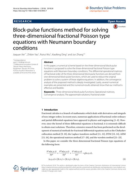 PDF Block Pulse Functions Method For Solving Three Dimensional