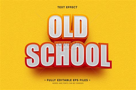 3d old school font effect design graphics image_picture free download ...