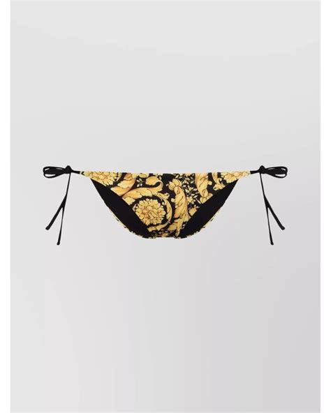 Versace Baroque Print Bikini Slip In Metallic Lyst