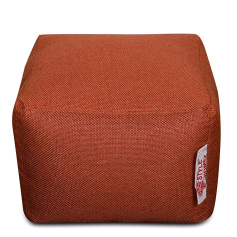 Style Homez ORGANIX Collection Square Poof Bean Bag Ottoman Stool