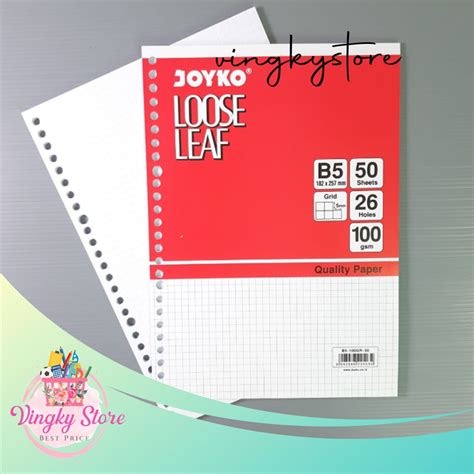 Jual Loose Leaf Kertas Binder B5 100GR 50 Kotak Kotak Shopee