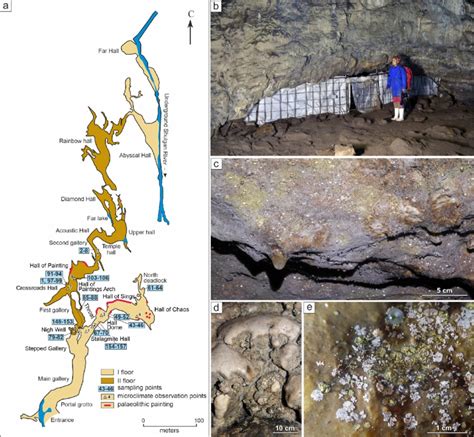 Cave map and sampling sites: (a) Map of the Shulgan-Tash Cave (Modifed... | Download Scientific ...