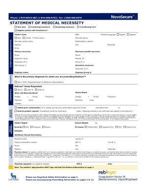 Fillable Online STATEMENT OF MEDICAL NECESSITY Fax Email Print PdfFiller