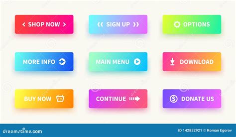 Gradient Buttons. User Interface Web Button, Material Design, Ui ...