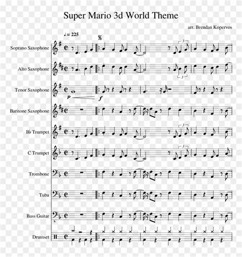 Super Mario 3d World Theme Sheet Music Composed By - Star Spangled ...