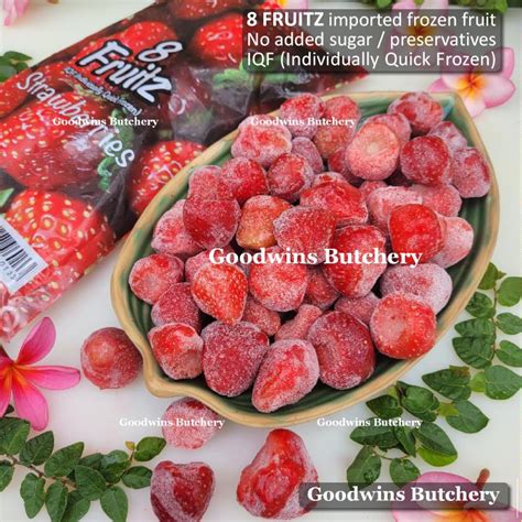 Jual 8Fruitz STRAWBERRY Imported Fruit Frozen Buah Beku IQF 8 Fruitz