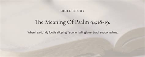 What Does Psalm 94:18-19 [Really] Mean? | Commentary, Context & Explanation | Lord's Guidance