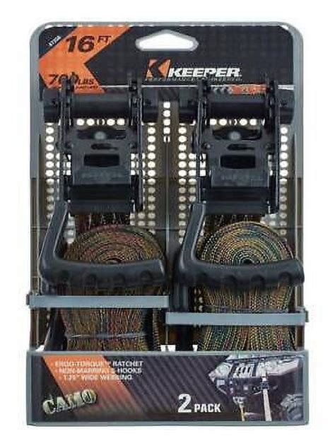 Keeper Ergo Torque In W X Ft L Camo Tie Down W Ratchet Lb