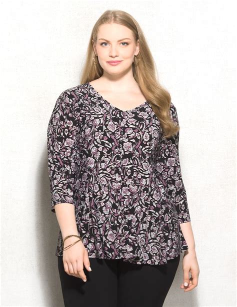 Roz ALI Plus Size Abstract Print Fit And Flare Top Original Price 39